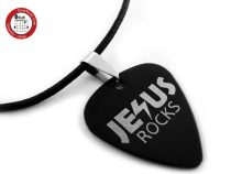 Koshion GsuMusic titanium steel metal guitar plus-sheet necklace JESUS ROCKS Jesus is a rock