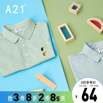 A21 summer new 2021 mens Xinjiang cotton Japanese POLO shirt mens lapel short-sleeved T-shirt mens top tide brand