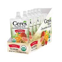  Pack - 6 Tropical Ceres Organic Smoothies To Go Po