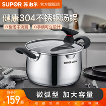 Supor soup pot Stainless steel pot Household thickened instant noodle pot Small milk pot Cooking pot Stew pot Binaural deepened kitchenware