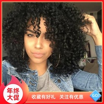 Black wig female small roll explosion headgear Africa Europe and the United States short hair corn hot exaggerated modeling foreign performance