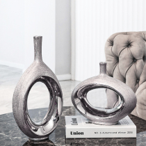 Modern simple Vase ornaments living room flower arrangement light luxury Nordic home decorations ceramic creative TV cabinet flower Ware