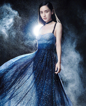 2021 starry sky dress baby star with gradient sequins mesh dress banquet temperament evening dress female
