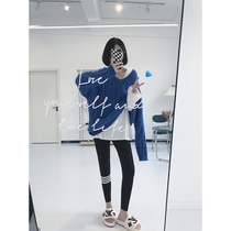 Big Meng early autumn new autumn is beautiful you are also beautiful wearing sweaters ~ show white treasure blue V-neck twist big sweater women
