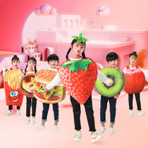 Childrens Day Campus Performance Costume Kindergarten Performance Strawberry Food Fruit Apple Burger Fries Stage Clothes