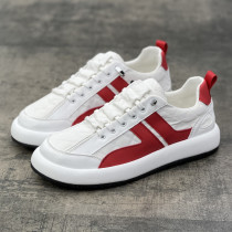 A foot pedal sloth with little white shoes mens spring and summer new breathable heightening casual shoes Mens tennis red 100 hitch color palette shoes