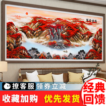Cross stitch 2021 New Line embroidery Hongyun head living room own embroidery large restaurant handmade simple fashion atmosphere
