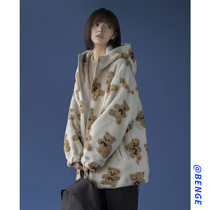 Lamb cotton coat coat womens ins tide short Joker winter Korean version of loose cotton suit 2021 new cotton jacket