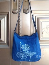 Batik bag custom messenger bag literary bag plant blue dye intangible cultural heritage craft special gift gift cultural and creative product