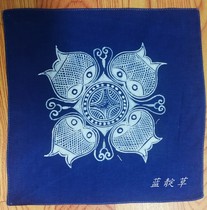 Guizhou batik square towel custom pure cotton small handkerchief plant blue dye intangible cultural heritage craft tourism souvenir gift custom