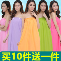 Beauty salon tube bathrobe bathrobe bath skirt cotton bathrobe summer thin pajamas cotton Womens sweat steam dress