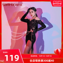 Shang Bafei Latin dance dress new suit female adult autumn and winter long sleeve suit sexy Latin dance suit L9690