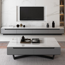 Italian style minimalist tea table TV cabinet portfolio modern minimalist upscale home living room light lavish Nordic marble tea table