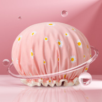 Shower cap female waterproof female bathing headgear household bathing cap Korean cute headgear thickened kitchen anti-fume cap