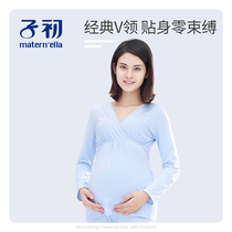 Zichu pregnant womens pajamas breastfeeding suit postpartum lunar clothes spring and summer long sleeved breast clothes home clothing