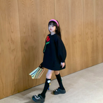 nunubaby designer girl vintage lantern sleeve flower dress autumn dress in the big boy long-sleeved skirt