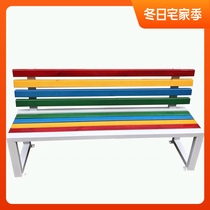 Custom outdoor park chair outdoor anti-corrosion wood-plastic wood solid wood with backrest long stool square balcony courtyard chair