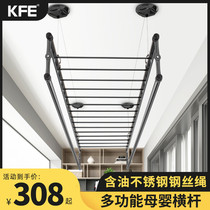 KFE Lift Clotheshorse Balcony Shake Double Pole Style Clotheshorse Home Clotheshorse Manual Cool Hanger Top Dress
