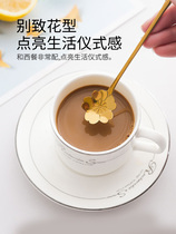 Stainless steel stirring gold spoon creative personality cute cherry blossom long handle Petal coffee long spoon milk tea dessert