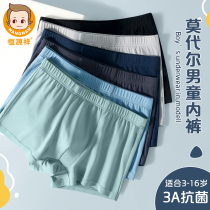Hengyuanxiang childrens underwear boys boxer pants modal summer boys boxer shorts cotton medium large childrens pants toe