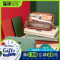 Vertical writing KOKUYO Japan Kokuyo one meter new pure portable pen bag Harajuku large capacity canvas bag