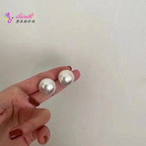 Australia White Zhuhai water Pearl 18K earrings are basically flawless ji strong light 10-15 silver white to mother