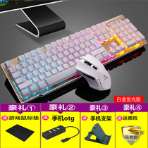 Wireless charging luminous game keyboard and mouse set mechanical feel computer laptop mobile phone universal mouse key cf
