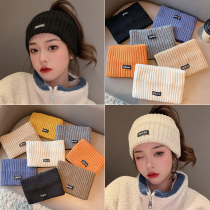 Wool knitted hair band womens daily wear Net red 2021 new wide-sided hair hoop autumn and winter head hoop