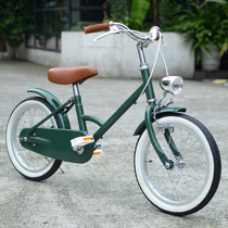 Custom 16-inch childrens 3-7 years old retro postal green bicycle men and womens childrens bicycle Nordic style childrens bicycle