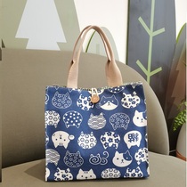 Cartoon printed cotton canvas mommy bag lunch box bag Lunch box bag with rice portable bag portable magazine bag
