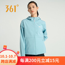 361 Degree Womens Windproof Top Official 2021 Autumn Hooded Cardigan Running Fitness Womens Sports Jacket