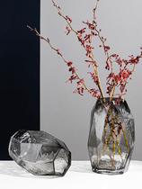 Modern minimalist Nordic geometric silver ceramic vase model room light luxury decoration creative home soft decoration