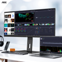 AOC U34P2 BS 34 inches 21:9 with fish screen quasi 4K HD IPS screen office game monitor 2K Desktop computer LCD screen 27 vertical screen rotating lifting setting