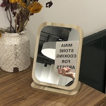 Mirror home small desktop office HD student dormitory male dormitory vertical vanity mirror portable ins Wind