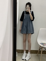 YOGZl JEANS BACK WITH PANTS WOMAN NEW SUMMER LOOSE Thin Broadlegged Pants Shorts Foreign Air Weight Reduction Pants Tide