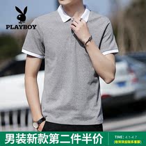 Floral Playboy POLO shirt male 2022 Summer men turn T-shirt fashion youth short sleeve 100 lap student blouse