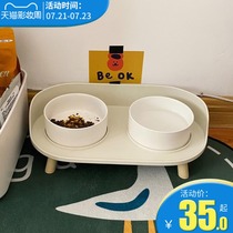 Ceramic cat bowl Food bowl Rice bowl Food bowl Dog bowl Dog bowl Cat food Anti-tipping water bowl Double bowl Pet supplies
