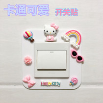 KT Cat Switch Protective Sheath Acrylic Switch Patch Wall Sticker Cartoon Home Living Room Wall Double Socket Decoration