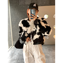 Yuan plus a limited number of milk cow pattern fur one short coat women 2021 new fur Lamb hair
