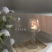 Click retro desk lamp glass candlestick Vintage home decoration ornaments ins cafe personalized candlelight