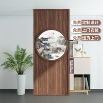 New Chinese screen partition solid wood living room door entrance block brake bedroom block home modern simple seat screen