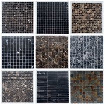 Natural marble mosaic black white root coffee mosaic stone pool background wall rust stone mosaic tile
