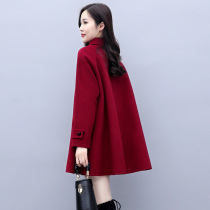 Loose woolen coat women 2021 Winter Korean new mother double-breasted medium and long large size woolen coat