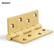 SEMAR Simar 4 inch pure copper hinge solid wood door indoor bearing loose leaf light gold thick thick mute flat folding fold