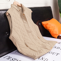 Foreign trade factory original single close-fitting quilted thickened warm cotton vest stand-up collar womens cotton waistcoat slim-fit cotton vest