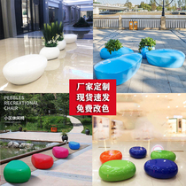 FRP leisure chair shopping mall Oval cobblestone seat beautiful Chen creative simulation stone bench landscape rest chair