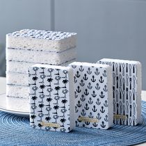 Wood pulp dishwashing sponge block artifact wipe bowl cloth sponge kitchen scrub cleaning absorbent magic durable natural