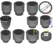 1 inch of quincuncial socket 1 inch 12 angle wrench socket jackhammers sleeve 46 50 55 58 60 65 70 75mm