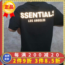 FOG FEAR OF GOD COMPLEX ESSENTIALS LOS ANGELES LIMITED 3M REFLECTIVE LETTER HIGH STREET SHORT SLEEVE T-shirt
