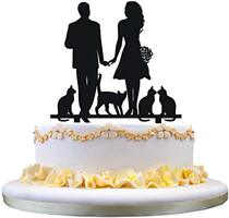 Bride and Groom with 4 cats wedding anniversary eng